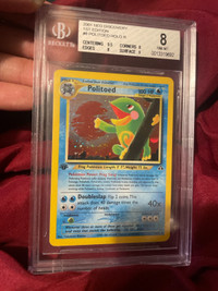 BGS 8 2001 Pokemon Politoed 8/75 1st Edition Neo Discovery Holo 