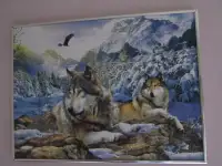 framed puzzle #7 - Pair of Wolves