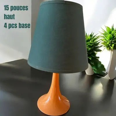 Lampe de Table style rétro Orange base en plastique, View more