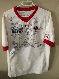 2015 team Canada signed rugby jersey with COA 