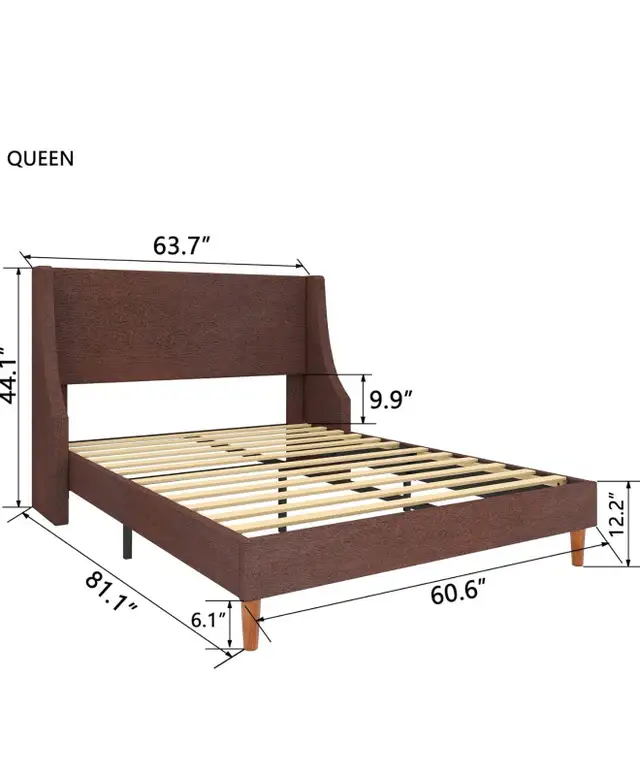 Queen Platform Bed Frame  in Beds & Mattresses in Kitchener / Waterloo - Image 5