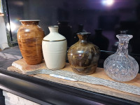 4 Pottery/Glass Vases 