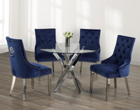 DESIGNER DINING TABLE WITH LION KNOCKER VELVET CHAIRS SET...