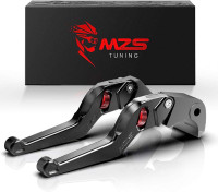 MZS Black Motorcycle Brake Clutch Levers Wheel Adjustable Short