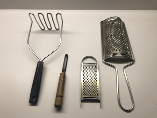 Used, Potato Masher, Peeler & Cheese Graters (2) - Kitchen Utensils for sale  