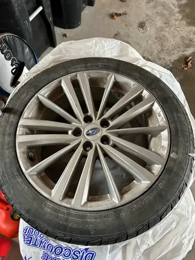 All season tires on original Subaru rims, tires have been driven ~60k, primarily highway driving, ne...