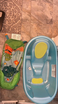 Baby bath tub with removable sling