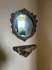 Ceramic mirror and shelf