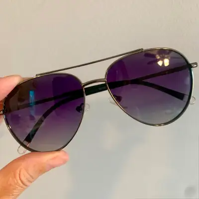 New MEC women aviator sunglasses with purple gradient lenses, View more
