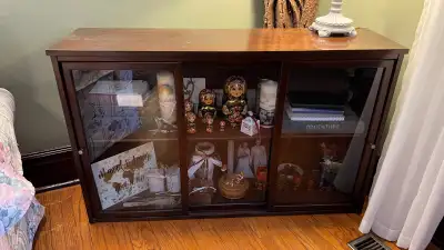 Wooden glass sideboard (vintage), View more