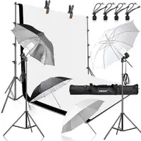 BNIB 8.5 x 10 ft Stand Kit with 400W 5500K Umbrella Lighting Set