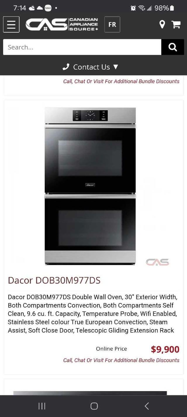 Dacor double wall oven  in Stoves, Ovens & Ranges in Saskatoon - Image 2