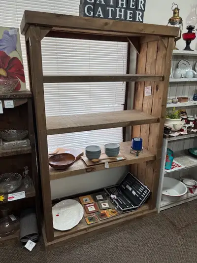 XL wooden shelf local artisan made NEW • 73”Hx45”x18”, View more