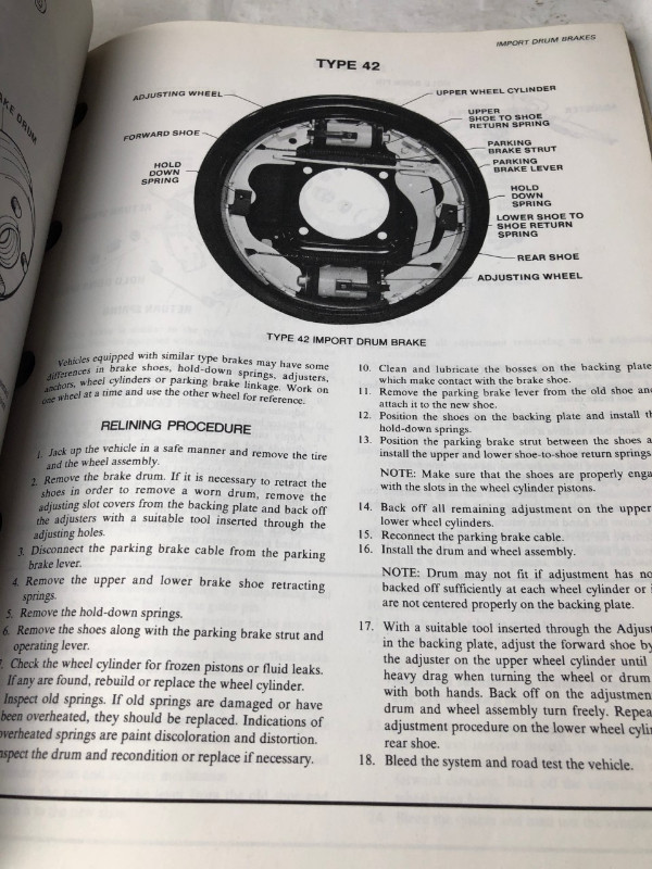 1965 -1985 BRAKE SERVICE MANUAL DOMESTIC & IMPORT CARS #M0089 in Textbooks in Edmonton - Image 4