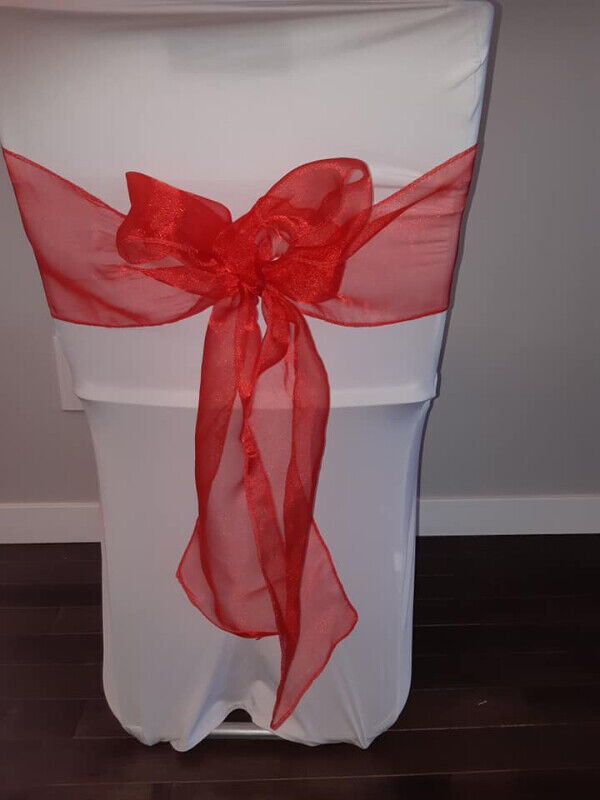 Red Chair Sashes Bows Elastic Chair Bands -Rentals in Multi-item in Calgary - Image 4
