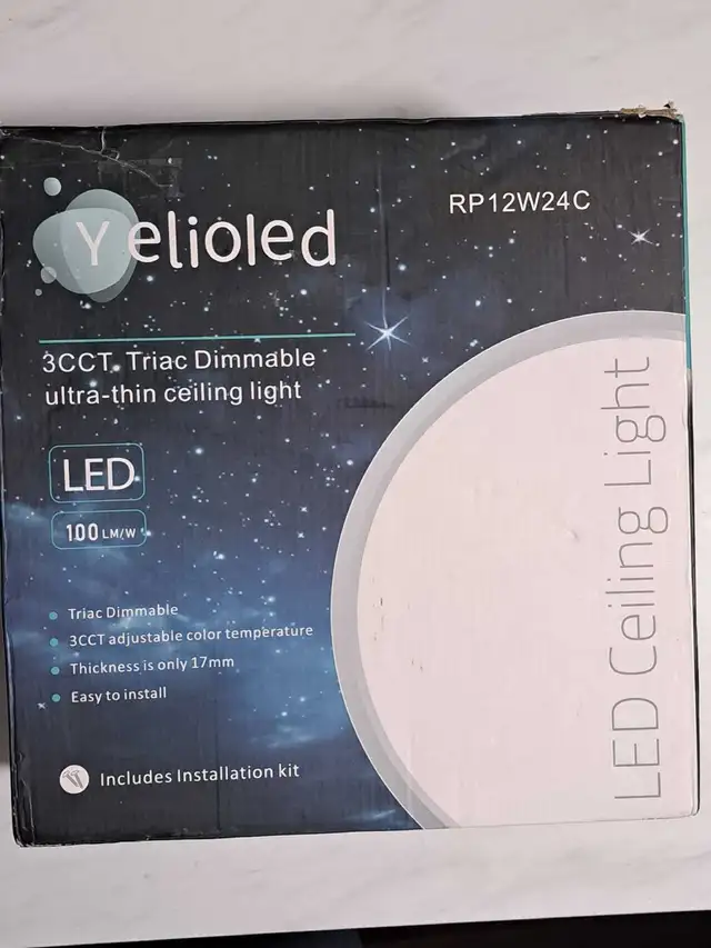 12 Inch 2400LM Dimmable LED Flush Mount Ceiling Light - 24W 3000 in Indoor Lighting & Fans in Markham / York Region - Image 10