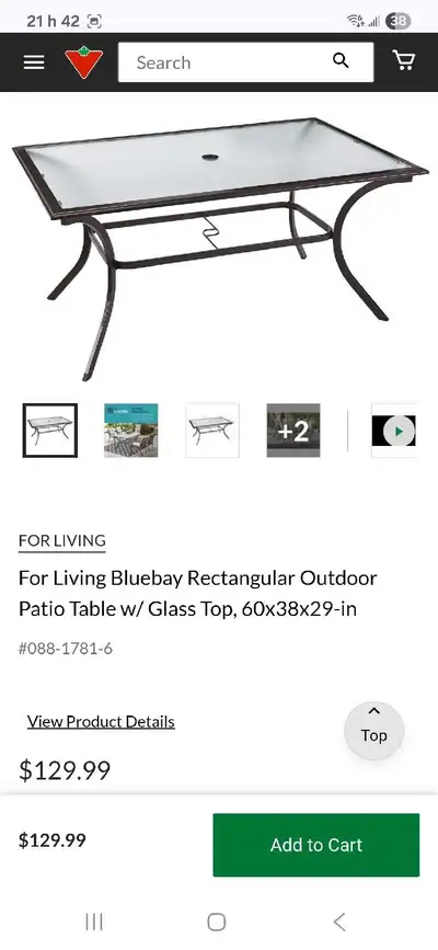 Table de Patio et 6 chaises, View more