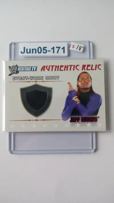 Jeff Hardy 2008 WWE Topps Heritage IV Authentic Relic Event-Worn, View more