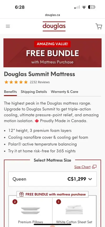 NEW IN BOX QUEEN Douglas Summit Mattress, View more
