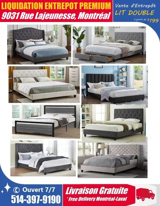 LIT QUEEN / QUEEN BED SPECIAL LIQUIDATION !! in Beds & Mattresses in City of Montréal - Image 4