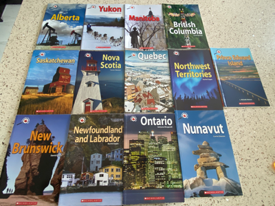 Scholastic used Canadian Province/Territory book set - 13 Books In very good condition