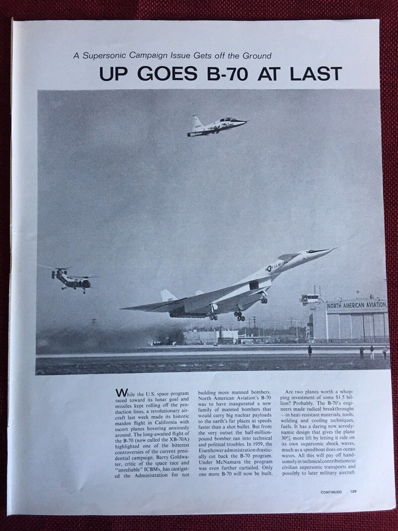 1964 Magazine Poster of U.S. B70 Aircraft Arts & Collectibles