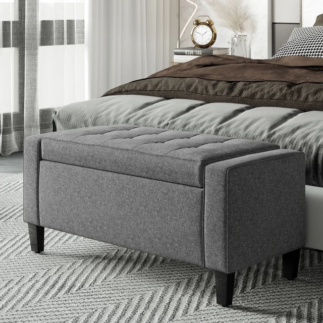 Storage Ottoman Bench Linen in Bedding in Markham / York Region - Image 2