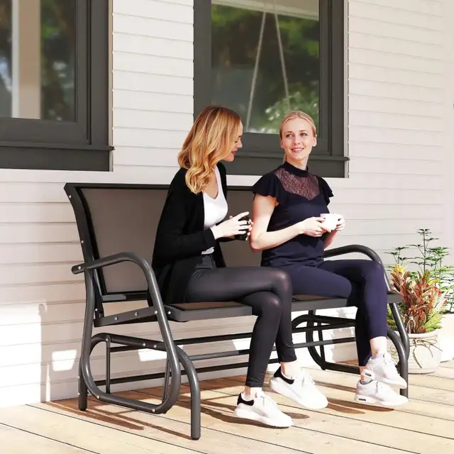Heavy duty loveseat, patio Double Glider Bench  Rocker  in Patio & Garden Furniture in Markham / York Region - Image 8