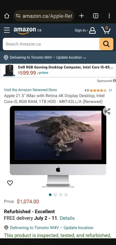 Apple 21.5" iMac Display Desktop, Intel Core i5, 16GB RAM, 1TB HDD 2013 Late