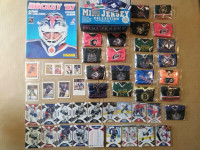 Hockey cards, stickers, sticker book and mini jerseys lot