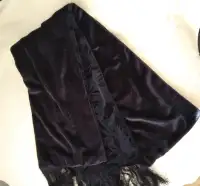 Vintage Black velvet scarf