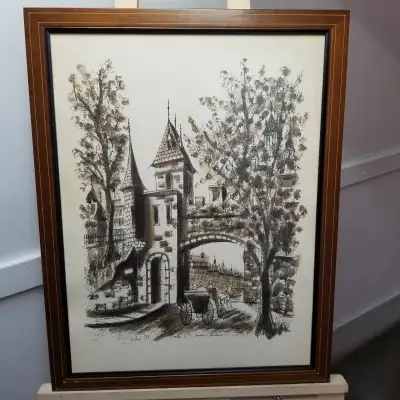 Watercolour Art -'Porte St-Louis, Quebec'-20"X26", View more