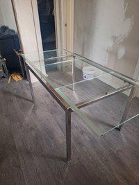 Glass & Chrome Dining Table