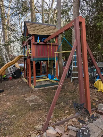 Backyard Discovery Swing Set. Play House for Kids., View more