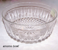 Vintage Arcoroc France, cut glass bowl, 20 x 9.5 cm, new