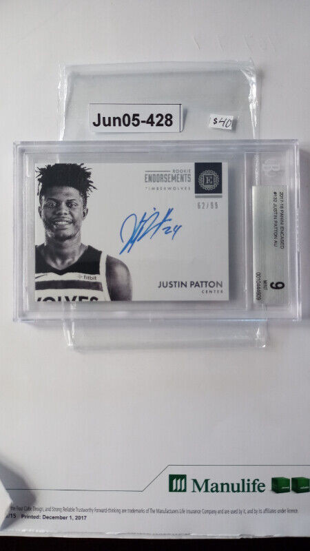 2017-18 Justin Patton Panini Encased Rookie AUTO Endorsements 99 in Arts & Collectibles in St. Catharines