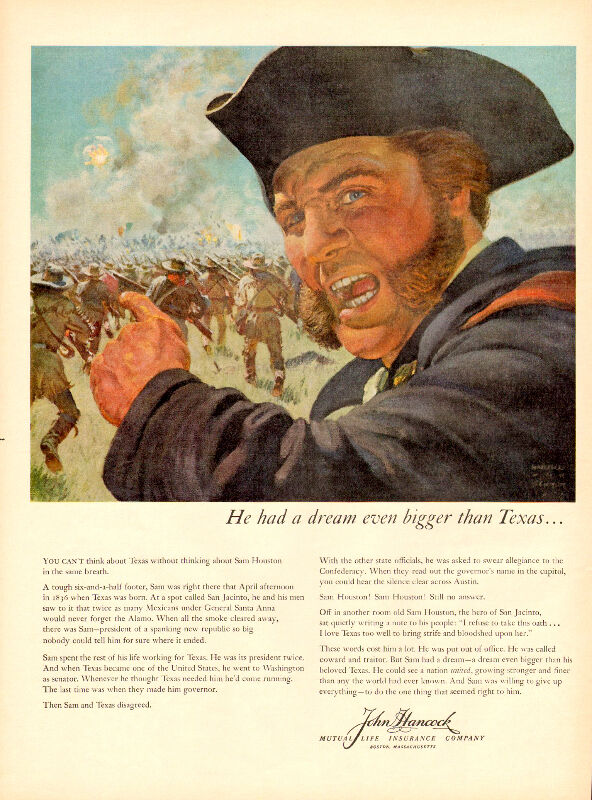 Large 1958 full page color ad for John Hancock Insurance | Arts ...