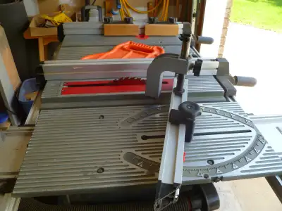 Ryobi table saw with table extension for home shop, View more