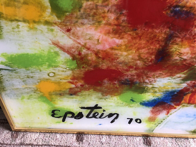 Abstract Plexiglas Painting  Listed Artist Max Epstein 1932-2002 in Arts & Collectibles in Markham / York Region - Image 4