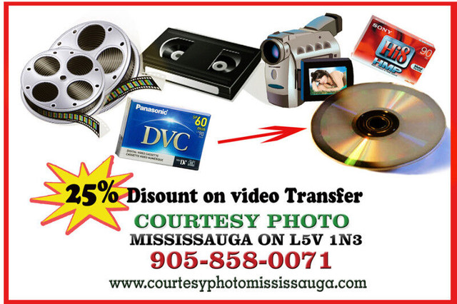 We Convert your Any Home Video to Dvds  or Digital  File in Photography & Video in Mississauga / Peel Region