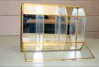 Vintage Brass Beveled Glass Jewelry Box