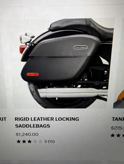 New Genuine Harley Davidson rigid leather locking saddle bag (right side), fits any Harley or other...