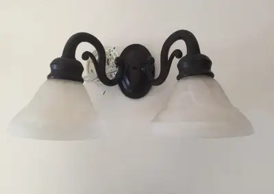 2-Light Semi Flush Mount Wall Mount Frosted Glass, View more