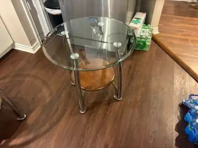 Glass and Wood End Tables, View more