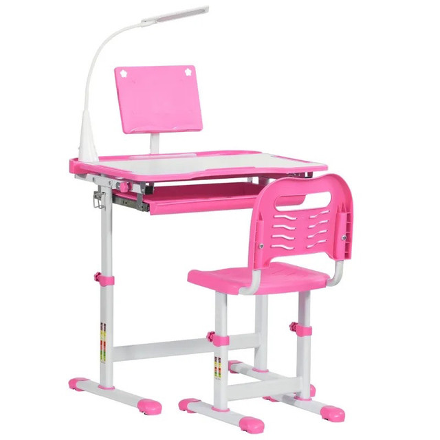 Kids Desk and Chair Set Height Adjustable Student Writing Desk C in Desks in Markham / York Region - Image 4