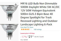 MR16 Bulb Non Dimmable 5000K Daylight White DC 12V 50W