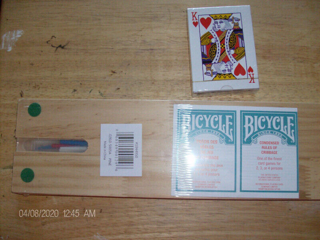 cribbage board, & cards.  brand hew never opened. $20. in Toys & Games in City of Toronto - Image 2