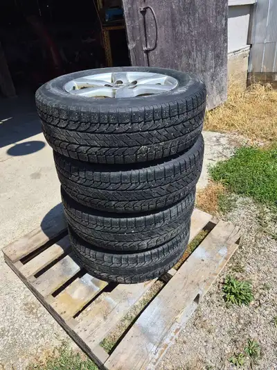 Winter snow tires on Toyota 17in alloy rims. BF Goodrich tires. Good for at least one more Winter. U...