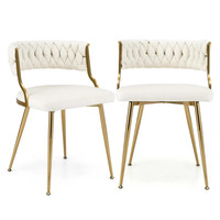 Set of White & Gold Chairs