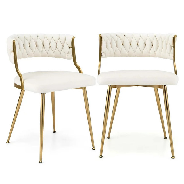 Set of White & Gold Chairs in Chairs & Recliners in Mississauga / Peel Region